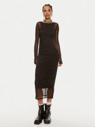 Patrizia Pepe Sukienka koktajlowa 8A1344 J149-K103 Czarny Slim Fit. Czarne sukienki Patrizia Pepe, bez wzorów, z syntetyku, wizytowe, bez kołnierzyka, bez ramiączek. Za 749.99 zł.