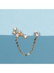 OR ÉCLAT Złote kolczyki-wkrętki "Sweet Linl" z cyrkoniami rozmiar: onesize. Żółte kolczyki Or Éclat, z cyrkonią, złote. Za 391.99 zł.