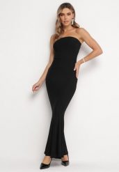 Czarna Sukienka Maxi Bez Ramiączek Zdobiona Metaliczną Nicią Bergena. Czarne sukienki Born2be, na imprezę, l, z aplikacjami, eleganckie, bez kołnierzyka, bez ramiączek, maxi. W wyprzedaży za 125.99 zł.