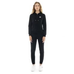 Bluza z bawełna z kaptur na co dzień na siłownię. Czarne bluzy LEONE 1947 APPAREL, bez wzorów, z bawełny, bez kaptura, na fitness i siłownię. W wyprzedaży za 201.87 zł.