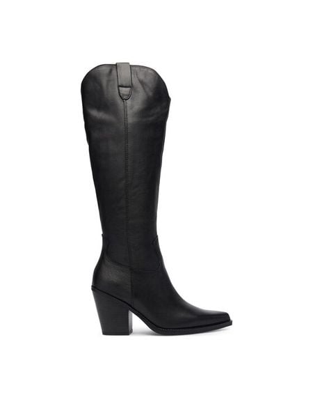 Aldo Kozaki Nevada 13672021 Czarny. Czarne kozaki Aldo, bez wzorów, ze skóry, bez obcasa, na słupku, bez zapięcia. Za 719.99 zł.