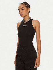 Pinko Top Distinto 100822 A22X Czarny Regular Fit. Czarne topy Pinko, l, bez wzorów, z bawełny, bez kołnierzyka, bez ramiączek. Za 269.99 zł.
