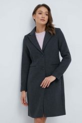 Vero Moda płaszcz z domieszką wełny kolor szary przejściowy. Szare płaszcze Vero Moda, l, bez wzorów, z wełny, klasyczne, bez kaptura. W wyprzedaży za 259.99 zł.