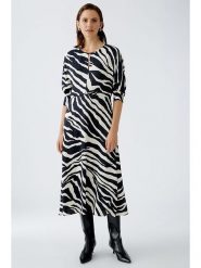 Oui Sukienka w kolorze kremowo-czarnym rozmiar: 40. Brązowe sukienki Oui, bez wzorów, z wiskozy, bez kołnierzyka, bez ramiączek, midi. Za 184.89 zł.