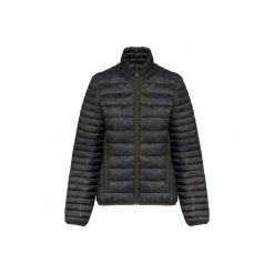 Damska lekka kurtka puchowa Kariban. Brązowe kurtki KARIBAN, bez wzorów, z materiału, bez kaptura. Za 280.50 zł.