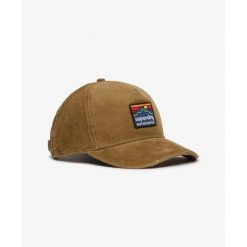 Damska czapka typu trucker Superdry. Brązowe czapki z daszkiem Superdry, bez wzorów. Za 148.20 zł.