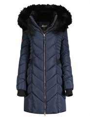 Geographical Norway Płaszcz pikowany "Dolrie" w kolorze granatowym rozmiar: S. Niebieskie płaszcze Geographical Norway, s, bez wzorów, bez kaptura. Za 327.45 zł.