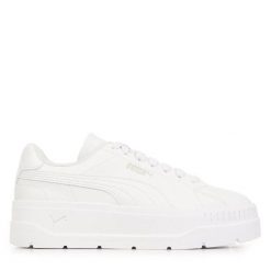 Buty sportowe damskie Puma Karmen. Białe buty treningowe Puma, bez wzorów, z materiału, bez zapięcia. Za 266.00 zł.