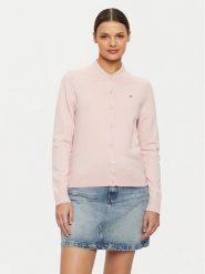 Tommy Hilfiger Kardigan WW0WW42370 Różowy Regular Fit. Czerwone swetry Tommy Hilfiger, l, bez wzorów, z bawełny, bez ramiączek. Za 329.99 zł.