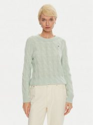 Tommy Hilfiger Sweter WW0WW43586 Zielony Regular Fit. Zielone swetry Tommy Hilfiger, l, bez wzorów, z wełny, bez ramiączek. Za 359.99 zł.