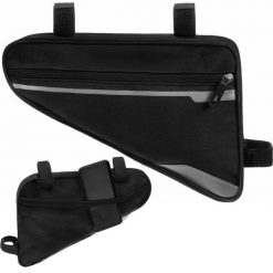 Saszetka Sakwa Rowerowa pod Ramę na Rower Rzepy ISO TRADE. Czarne nerki i saszetki Iso Trade, bez wzorów, bez dodatków. Za 20.90 zł.
