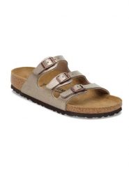 Birkenstock Klapki "Florida" w kolorze szarobrązowym rozmiar: 39. Szare klapki Birkenstock, bez wzorów, klasyczne, z otwartym noskiem, bez obcasa, bez zapięcia. Za 368.96 zł.