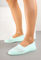 Zielone Tenisówki z Ozdobnymi Paskami Loroti. Zielone trampki Born2be, bez wzorów, z jeansu, klasyczne, bez zapięcia. Za 49.99 zł.