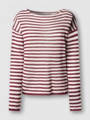 Pepe Jeans Sweter "Kalua" w kolorze czerwono-białym rozmiar: L. Białe swetry Pepe Jeans, l, bez wzorów, z jeansu, bez ramiączek. Za 173.99 zł.