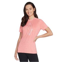 Skechers Diamond Blissful Tee, damski t-shirt. Czerwone t-shirty Skechers, xs, bez wzorów, sportowe, bez kołnierzyka, bez ramiączek. Za 99.99 zł.