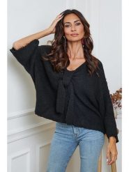 So Cachemire Sweter "Chiwel" w kolorze czarnym rozmiar: M. Czarne swetry So Cachemire, m, bez wzorów, z wełny, bez ramiączek. Za 205.93 zł.