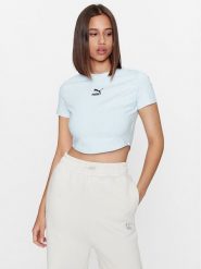 Puma T-Shirt Dare To 621435 Niebieski Slim Fit. Niebieskie t-shirty Puma, m, bez wzorów, z bawełny, bez kołnierzyka, bez ramiączek. Za 169.99 zł.