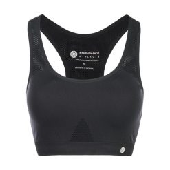 Biustonosz dla kobiet Athlecia Rosemary. Czarne biustonosze sportowe Endurance, bez wzorów, z elastanu, do biegania. W wyprzedaży za 99.90 zł.