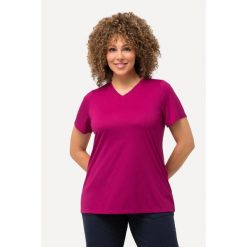 Damskie Bluzka funkcyjna antybakteryjny materiał dekolt w serek rękaw 1/2. Czerwone t-shirty sportowe Ulla Popken, plus size, bez wzorów, z materiału, bez ramiączek. Za 195.99 zł.
