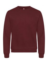 Clique Bluza z okrągłym dekoltem unisex z tkaniny stabilizowanej – burgundy. Czerwone bluzy CLIQUE, xs, bez wzorów, z bawełny, bez ramiączek, bez kaptura. Za 155.70 zł.