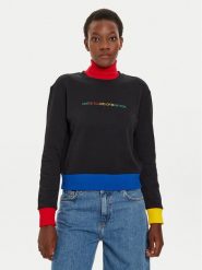 United Colors Of Benetton Bluza 3J68D107Z Czarny Regular Fit. Czarne bluzy United Colors Of Benetton, l, bez wzorów, z bawełny, bez kaptura. Za 109.99 zł.