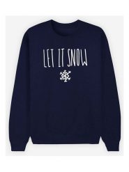 WOOOP Bluza "Let it Snow" w kolorze granatowym rozmiar: L. Niebieskie bluzy Wooop, l, bez wzorów, z bawełny, bez kaptura. Za 88.23 zł.