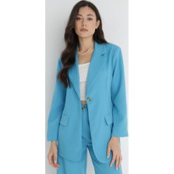 Niebieska Marynarka Nesephone. Niebieskie marynarki i żakiety Born2be, l, bez wzorów, eleganckie, bez ramiączek. Za 139.99 zł.