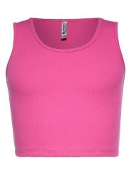Blue Effect Top w kolorze różowym rozmiar: 164. Różowe topy Blue Effect, bez wzorów, prążkowane, bez kołnierzyka, bez ramiączek. Za 30.85 zł.