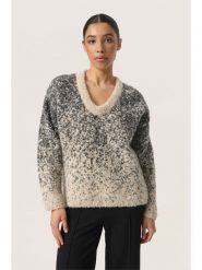 Soaked in Luxury Sweter "Soaked in Luxury" w kolorze kremowym rozmiar: XL. Brązowe swetry Soaked in Luxury, xl, bez wzorów, z wełny, bez ramiączek. Za 172.08 zł.