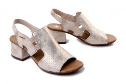 Rieker 64665-60 Beżowy, sandały damskie. Brązowe sandały Rieker, bez wzorów, bez obcasa, na obcasie, bez zapięcia. Za 319.90 zł.