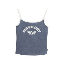 Damski tank top Superdry Essential. Niebieskie bielizna termoaktywna damska Superdry, bez wzorów, bez ramiączek. W wyprzedaży za 113.10 zł.