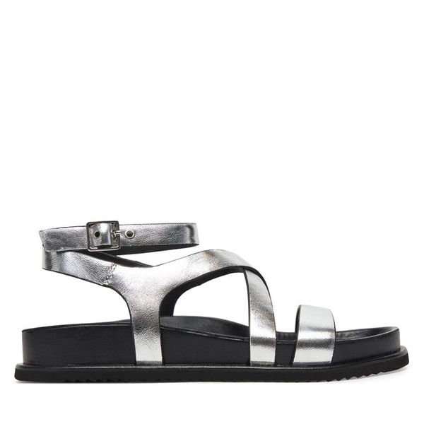 Sandały Tamaris. Szare sandały Tamaris, bez wzorów, bez obcasa, na płaskiej podeszwie, bez zapięcia. Za 449.99 zł.