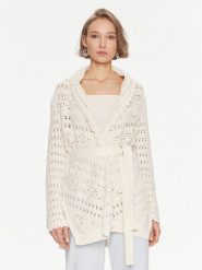 TWINSET Kardigan 241TP3501 Beżowy Regular Fit. Brązowe swetry Twinset, xl, bez wzorów, z bawełny, bez ramiączek. Za 749.99 zł.