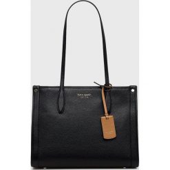Kate Spade torebka skórzana kolor czarny. Czarne shopper bag Kate Spade, bez wzorów, na ramię, bez dodatków. Za 1,729.90 zł.