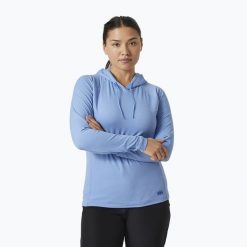 Bluza trekkingowa damska Helly Hansen Verglas Light Hoodie. Niebieskie bluzy Helly Hansen, bez wzorów, bez ramiączek, bez kaptura. Za 149.99 zł.