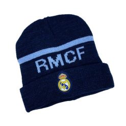 Czapka zimowa Real Madryt junior - oficjalna licencjonowana. Niebieskie czapki zimowe Real Madrid, bez wzorów, sportowe. Za 99.00 zł.