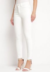 Białe Jeansy Skinny Podkreślające Nogi Gehadda. Białe jeansy Born2be, s, z aplikacjami, z jeansu, eleganckie. Za 119.99 zł.