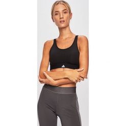 Adidas Performance - Biustonosz sportowy. Czarne biustonosze sportowe adidas Performance, bez wzorów, z elastanu, climalite (adidas). Za 99.90 zł.