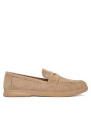 DeeZee Mokasyny 13-1120-4 Beżowy. Brązowe mokasyny DeeZee, bez wzorów, z materiału. Za 119.99 zł.