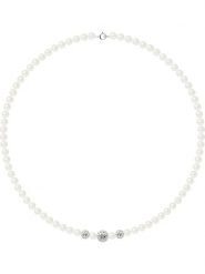Mitzuko Naszyjnik perłowy w kolorze białym - dł. 42 cm rozmiar: onesize. Białe naszyjniki Mitzuko, z materiału, z kryształem, srebrne. Za 382.99 zł.