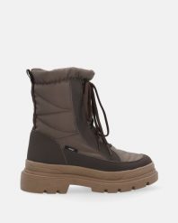 ŚNIEGOWCE W KOLORZE BRĄZOWYM 8723 IRON TAUPE. Brązowe botki Venezia, bez wzorów, bez obcasa, bez zapięcia. Za 369.00 zł.