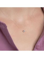 L'atelier précieux Srebrny naszyjnik z cyrkonią - dł. 42 cm rozmiar: onesize. Szare naszyjniki l'Atelier precieux, z materiału, z cyrkonią, srebrne. Za 123.53 zł.