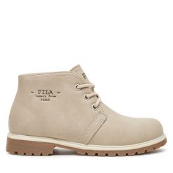 Trapery Fila. Szare traperki Fila, bez wzorów, bez obcasa, bez zapięcia. Za 299.99 zł.