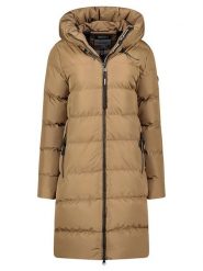 Geographical Norway Płaszcz zimowy "April" w kolorze szarobrązowym rozmiar: 3XL. Brązowe płaszcze Geographical Norway, na zimę, xl, bez wzorów, z puchu, bez kaptura. Za 222.94 zł.