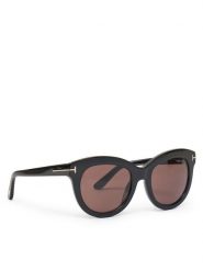 Tom Ford Okulary przeciwsłoneczne FT1189 01E Czarny. Czarne okulary przeciwsłoneczne TOM FORD, bez wzorów, z tworzywa sztucznego. Za 999.99 zł.
