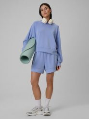 4F Spodenki dresowe z modalem damskie - granatowe XL. Niebieskie szorty 4f, bez wzorów, z dresówki. Za 129.99 zł.