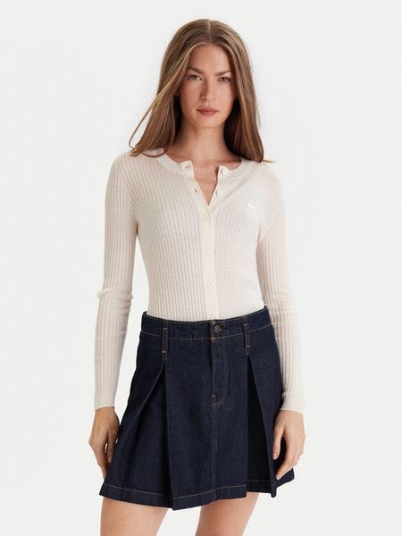 Lacoste Kardigan AF4141 Écru Slim Fit. Swetry Lacoste, bez wzorów, z wełny, bez ramiączek. Za 769.99 zł.