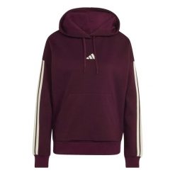 Bluza Adidas Sport W 3S Fl Hd Damskie. Czerwone bluzy z kapturem adidas, s, bez wzorów, z bawełny, z kapturem, do biegania. Za 335.99 zł.