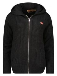 Geographical Norway Kardigan w kolorze czarnym rozmiar: XXL. Czarne swetry Geographical Norway, xxl, bez wzorów, ze splotem, bez ramiączek. Za 92.42 zł.