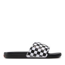 Klapki Vans. Czarne klapki Vans, bez wzorów, sportowe, bez obcasa, bez zapięcia. Za 129.99 zł.